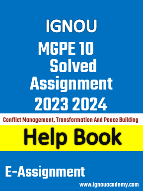 IGNOU MGPE 10 Solved Assignment 2023 2024